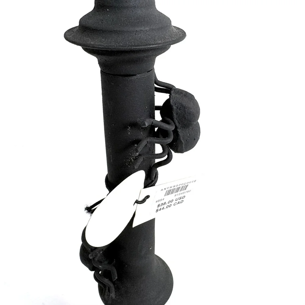 Anthropologie Candlestick Holder Black Spider Insect Halloween‎ Gothic Decor NEW